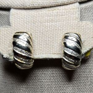 Elegant Silver Toned Hoop Clip-on Earrings